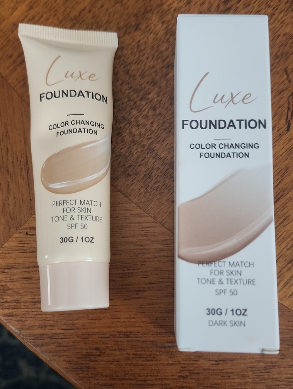 2 -Dark Skin LUXE foundation. 30G/1 OZ. In boxes. Unused